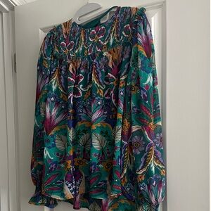 Nicole Miller Teal Blue Blouse